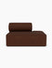 Front view of the Eave Modular Sofa, 96, Open End 144. The sofa module is upholstered in a textured, dark brown fabric.