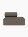 Front view of the Eave Modular Sofa, 96, Open End 144, upholstered in a brownish-grey bouclé against a white background.