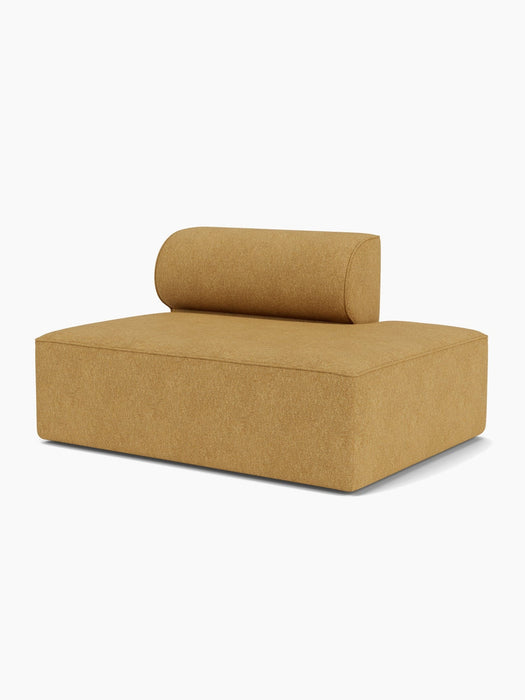 Eave Modular Sofa, 96, Open End 144 module shown from an angle. It features a deep seat and curved back in Moss 22 fabric.