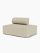 Eave Modular Sofa, 96, Open End 144, upholstered in a light beige textured fabric, shown from an angle on a white background.
