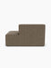 Back view of the Eave Modular Sofa, 96, Open End 144, upholstered in brown Safire 001 fabric against a white background.