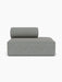 Front view of the Eave Modular Sofa, 96, Open End 144 in light grey Safire 12 fabric against a plain white background.