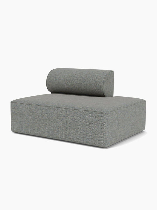 An Eave Modular Sofa, 96, Open End 144 module upholstered in a textured grey Safire 12 fabric, shown at an angle.