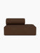Front view of the Eave Modular Sofa, 96, Open End 144 module in a dark brown bouclé fabric against a plain white background.