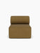 Front-facing view of the Eave Modular Sofa, 96, Open Section, upholstered in a textured, golden-brown Audo Bouclé 06 fabric.