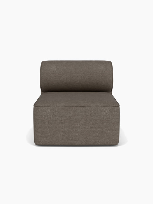 Eave Modular Sofa, 96, Open Section in a dark, textured bouclé fabric, shown from a front-angle view on a white background.