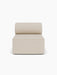 Front view of the Eave Modular Sofa, 96, Open Section. This armless module has a rounded backrest and is in Moss 018 fabric.