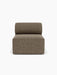 Front view of Eave Modular Sofa, 96, Open Section, upholstered in a brown textured Safire fabric against a white background.