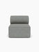 Front view of the Eave Modular Sofa, 96, Open Section, an armless module upholstered in a textured, blue-grey Safire fabric.