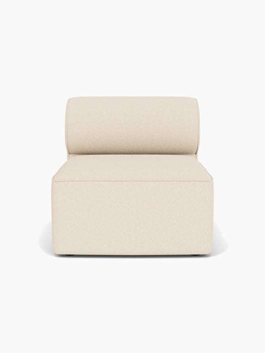 Front view of the Eave Modular Sofa, 96, Open Section in a creamy, textured Logan Jasmine fabric against a white background.