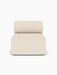 Front view of the Eave Modular Sofa, 96, Open Section in a creamy, textured Logan Jasmine fabric against a white background.