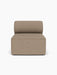 Front view of the Eave Modular Sofa, 96, Open Section, upholstered in a textured, light brown Logan Flint fabric.
