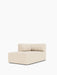 A light cream Eave Seamline Modular Sofa Chaise Longue, angled to show its deep seat and low back with two stitched cushions.