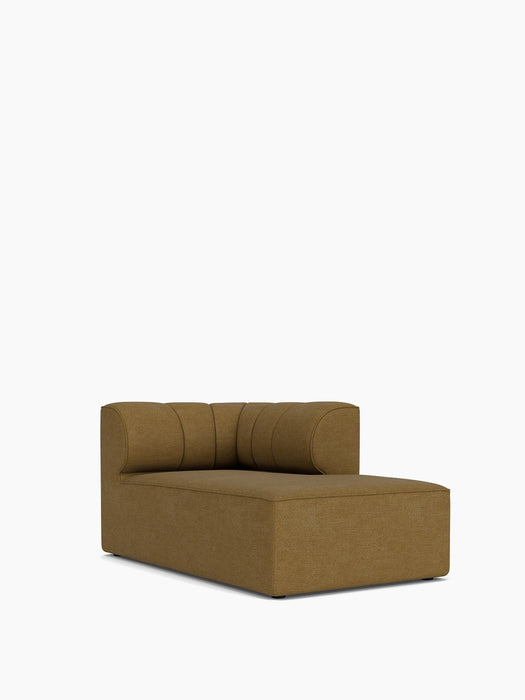 Angled view of the Eave Seamline Modular Sofa, 86, Chaise Longue, upholstered in a brown textured fabric.