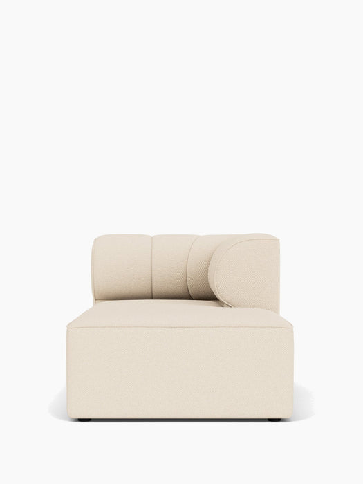 Front view of the Eave Seamline Modular Sofa, 86, Chaise Longue, upholstered in a light-coloured textured fabric.