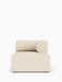Front view of the Eave Seamline Modular Sofa, 86, Chaise Longue, upholstered in a light-coloured textured fabric.