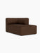 The Eave Seamline Modular Sofa, 86, Chaise Longue, right-corner piece in textured brown Audo Bouclé 07 on a white background.