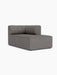Eave Seamline Modular Sofa, 86, Chaise Longue right-corner module in grey bouclé fabric with a low, stitched backrest.