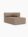 Eave Seamline Modular Sofa, 86, Chaise Longue in light brown Logan Flint fabric, shown at an angle on a white background.