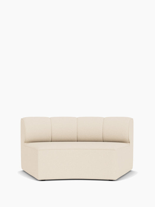 Front view of the Eave Seamline Modular Sofa, 86, Concave, Open Section, upholstered in a light-coloured fabric.