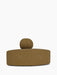 Back view of the Eave Seamline Modular Sofa, 86, Convex, Corner. It shows the curved base and round backrest in brown fabric.