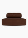 Eave Seamline Modular Sofa, 86, Convex Open Section, dark brown bouclé fabric, viewed from the front on a white background.