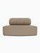 Front view of the Eave Seamline Modular Sofa, 86, Convex Open Section in light brown Logan Flint textured upholstery.