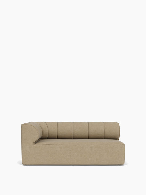 Front view of the Eave Seamline Modular Sofa, 86, Corner 172 in a light brown fabric, with a channelled backrest.