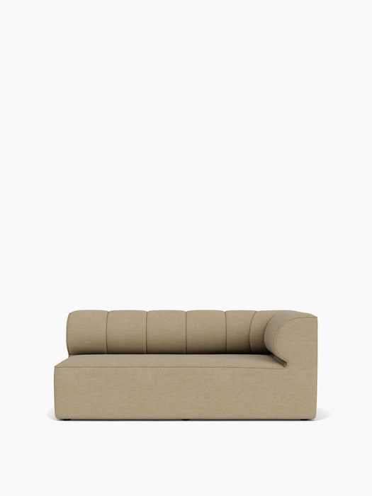 Front view of the Eave Seamline Modular Sofa, 86, Corner 172 in a beige fabric, with a segmented backrest and a right arm.