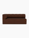 Front view of the Eave Seamline Modular Sofa, 86, Corner 172, left-hand module, in brown Audo Bouclé 08 fabric.