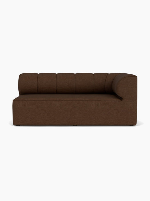 Front view of the Eave Seamline Modular Sofa, Corner 172, in textured brown bouclé fabric against a white background.