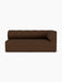 Front view of the Eave Seamline Modular Sofa, Corner 172, in textured brown bouclé fabric against a white background.