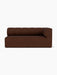 Front view of the Eave Seamline Modular Sofa, 86, Corner 172, in a dark brown bouclé fabric, against a white background.
