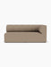 Front view of the Eave Seamline Modular Sofa, Corner 172 Right, upholstered in a textured light brown Logan Flint fabric.