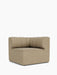 A front-angle studio shot of the Eave Seamline Modular Sofa, 86, Corner piece in a textured, sandy-beige fabric.