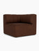 A front-side view of the Eave Seamline Modular Sofa, 86, Corner in a rich brown bouclé fabric against a white background.