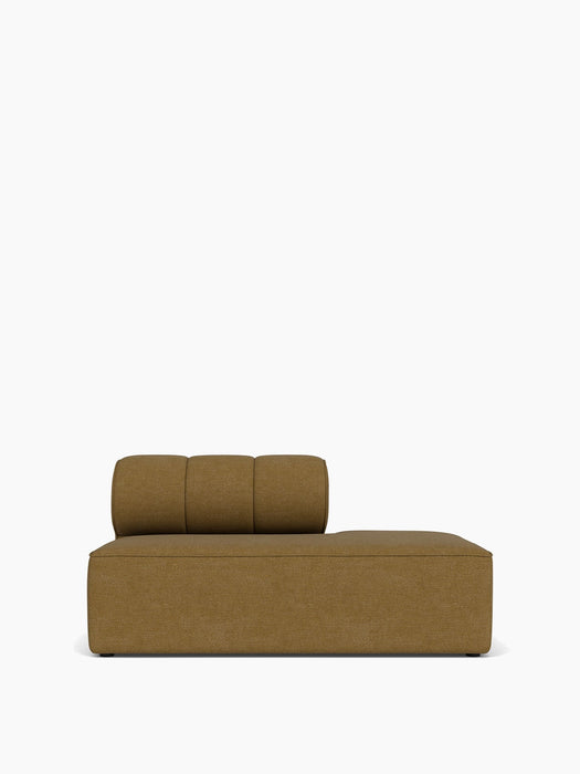 A front-facing Eave Seamline Modular Sofa, 86, Open End in a textured golden-brown fabric, set against a white background.