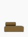 A front-facing Eave Seamline Modular Sofa, 86, Open End in a textured golden-brown fabric, set against a white background.