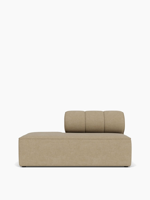 Front view of the Eave Seamline Modular Sofa, 86, Open End, in light brown textured fabric on a white background.