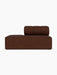Front view of the Eave Seamline Modular Sofa, 86, Open End in a dark brown bouclé fabric against a white background.