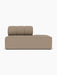 Front view of the Eave Seamline Modular Sofa 86 Open End Right in light brown Logan Flint fabric against a white background.