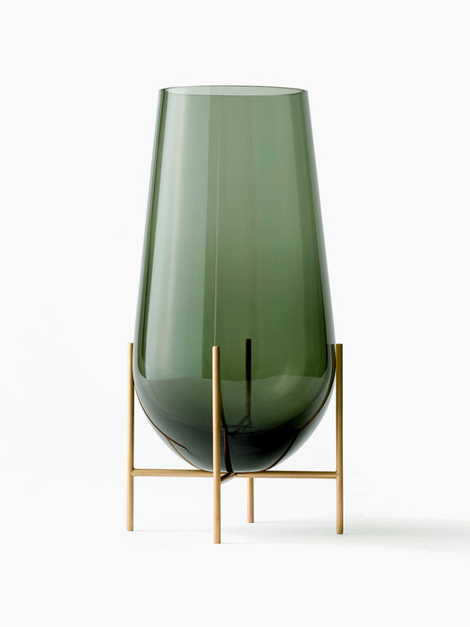 Échasse Vase - Brass | Green Smoked Glass