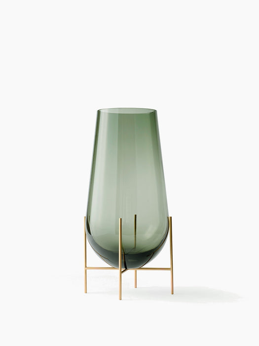 Échasse Vase - Brass | Green Smoked Glass