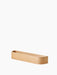 Epoch Rack 50 in Natural Oak, minimalist wooden wall shelf with curved design, shown at an angle on a white background.