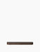 Front view of the dark stained oak Epoch Shelf. A long, minimalist wooden shelf with rounded corners on a white background.