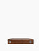 A back view of the dark-stained wooden Epoch Shelf 50, showing the two metal keyhole brackets for wall mounting.