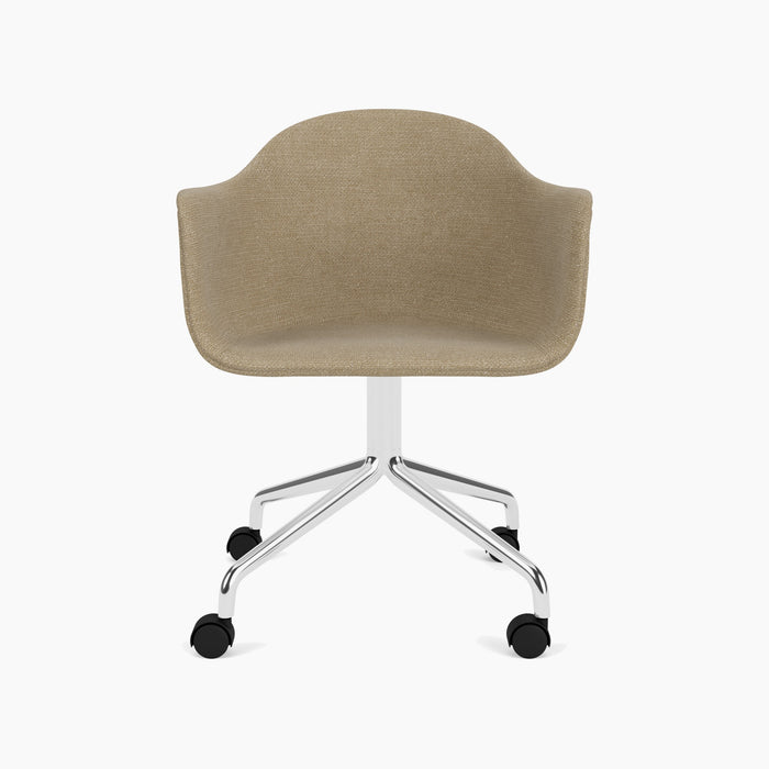 Harbour Dining Chair, Polished Aluminium Star Base w/Casters - Audo Bouclé 02