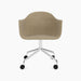 Harbour Dining Chair, Polished Aluminium Star Base w/Casters - Audo Bouclé 02