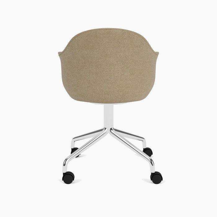 Harbour Dining Chair, Polished Aluminium Star Base w/Casters - Audo Bouclé 02