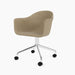 Harbour Dining Chair, Polished Aluminium Star Base w/Casters - Audo Bouclé 02